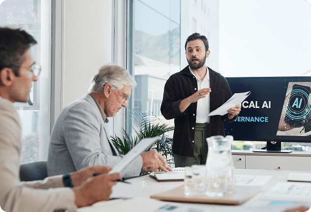 Business professionals collaborating