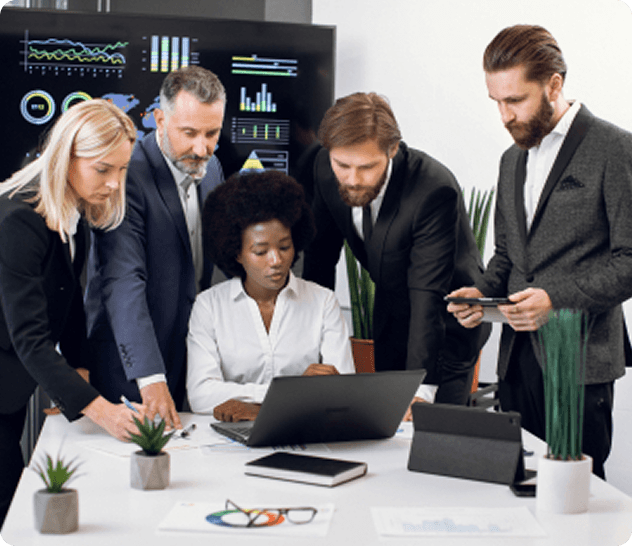 Business professionals collaborating